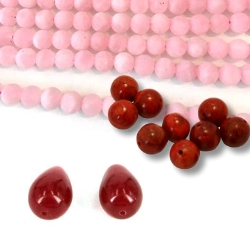Røde sten & perler